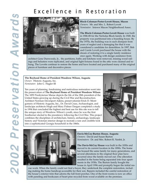 May/June 2002 - The Georgia Trust for Historic Preservation