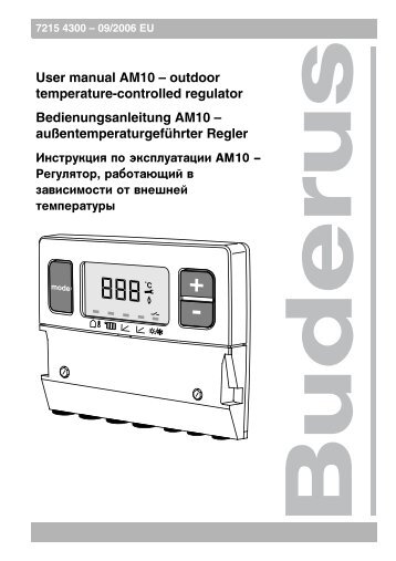 User manual AM10 â outdoor temperature-controlled regulator ...