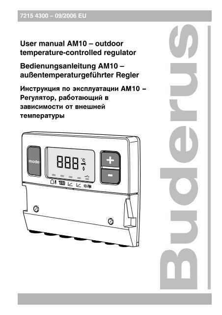 User manual AM10 â outdoor temperature-controlled regulator ...