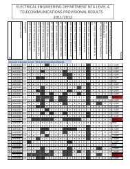 electrical engineering department nta level 4 telecommunications ...