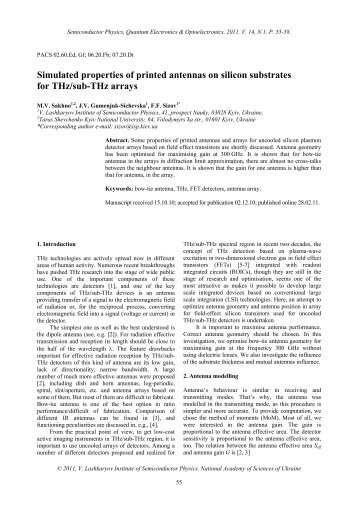 Simulated properties of printed antennas on silicon substrates for ...