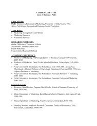 CURRICULUM VITAE Gary J. Bamossy, Ph.D. EDUCATION: Ph.D ...