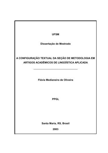 Análise de gênero da seção de metodologia em artigos acadêmicos ...