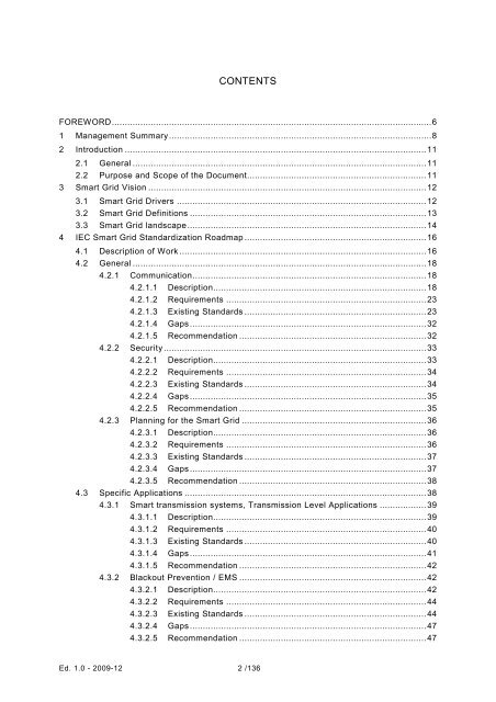 IEC Smart Grid Standardization Roadmap