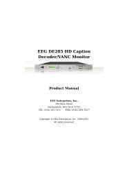 EEG DE285 HD Caption Decoder/VANC Monitor - EEG Enterprises