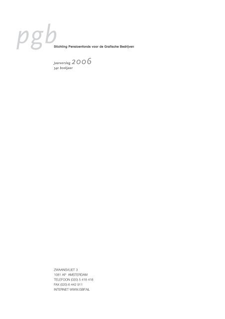 PGB jaarverslag 2006.qxd