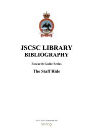 JSCSC Library Reader's Guide: The Staff Ride - Defence Academy ...