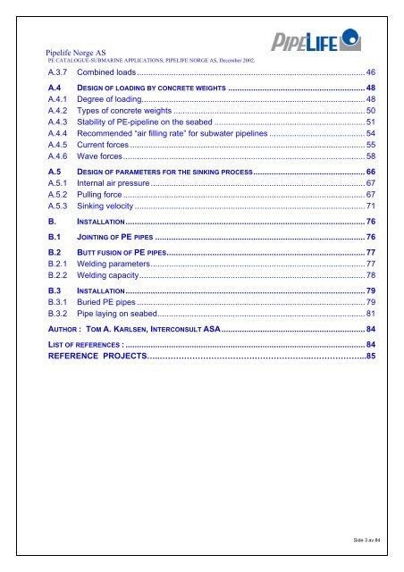 PE Pipe Technical Catalogue (PDF) - Pipelife Norge AS