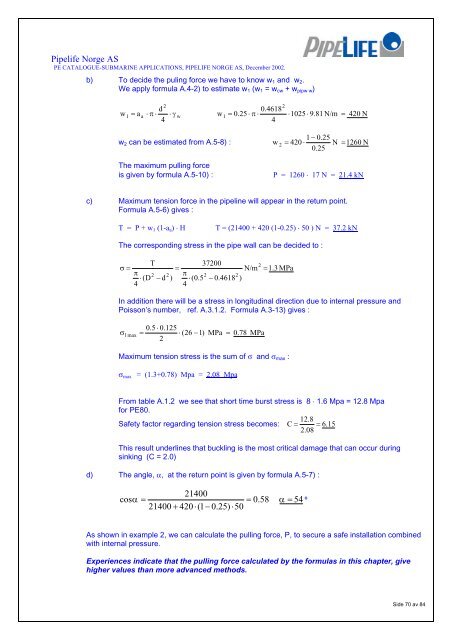 PE Pipe Technical Catalogue (PDF) - Pipelife Norge AS