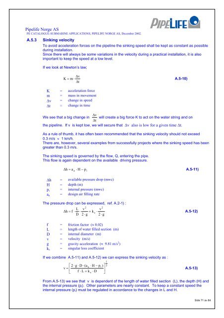 PE Pipe Technical Catalogue (PDF) - Pipelife Norge AS