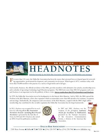 DBA Headnotes - Dallas Bar Association