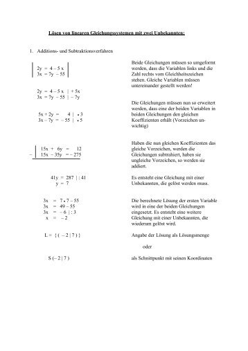 Gleichungssysteme - Berufskolleg Bottrop