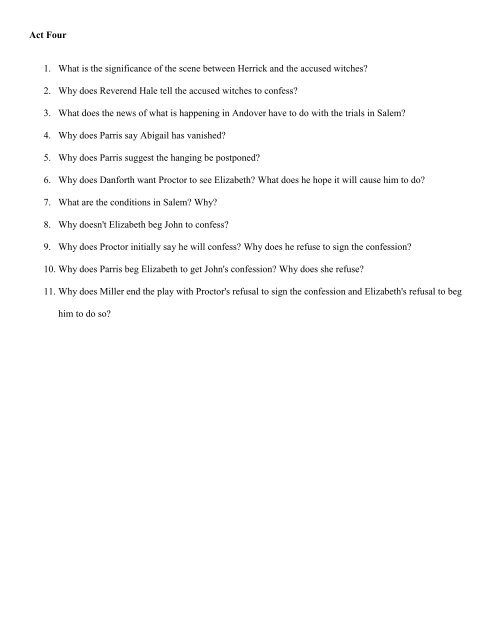 The Crucible Study Guide Questions - eSchoolView