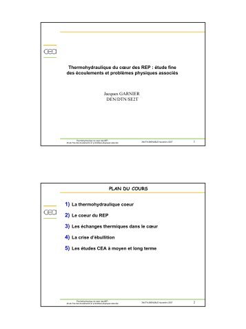 Thermohydraulique du cÅur des REP