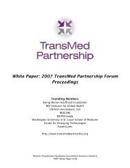 White Paper: 2007 TransMed Partnership Forum Proceedings