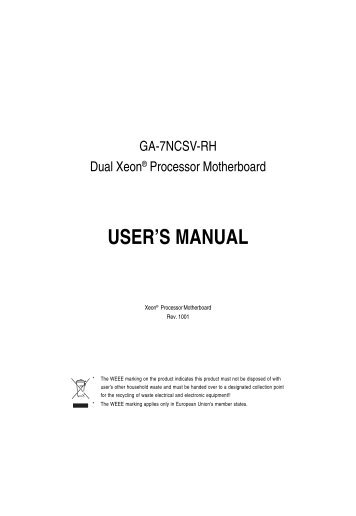 USER'S MANUAL - Gigabyte