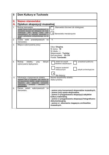 5.Dom Kultury w Tuchowie-opiekun ekspozycji muzealnych - Tuchów