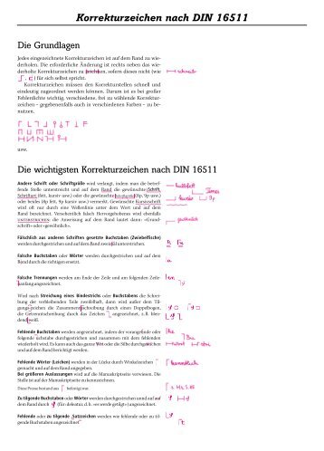 Korrekturzeichen nach DIN 16511 - Webdesign by Gugler