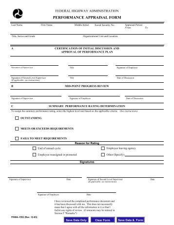 sample performance appraisals