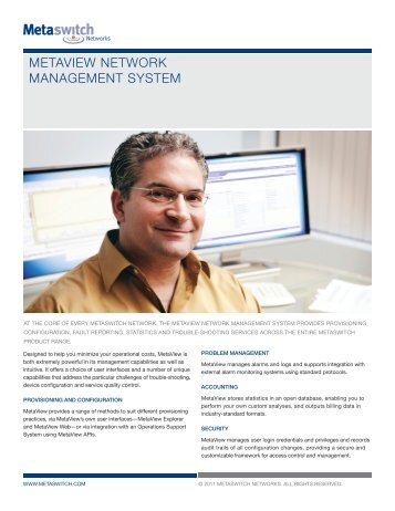 METAVIEW NETWORK MANAGEMENT SYSTEM - Metaswitch
