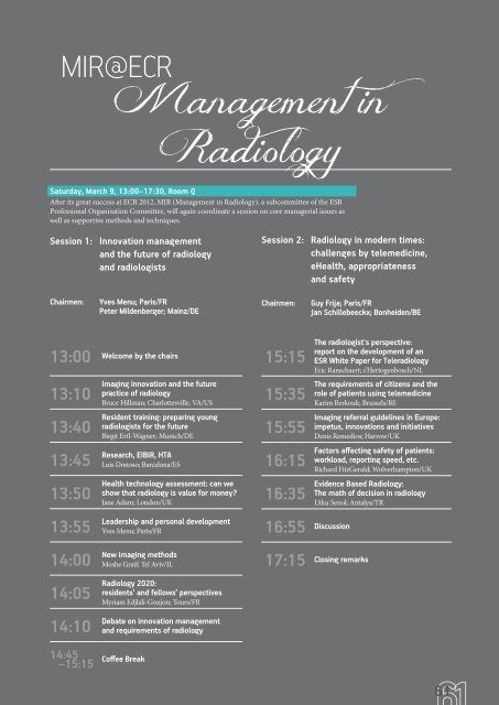 ECR 2013 â Final Programme - myESR.org