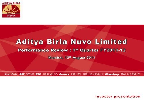 Q1 FY12 - Aditya Birla Nuvo, Ltd