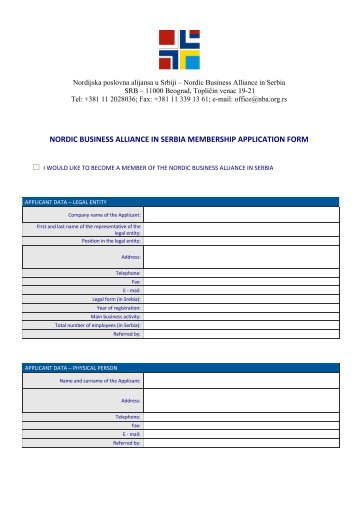 nordic business alliance in serbia membership application form