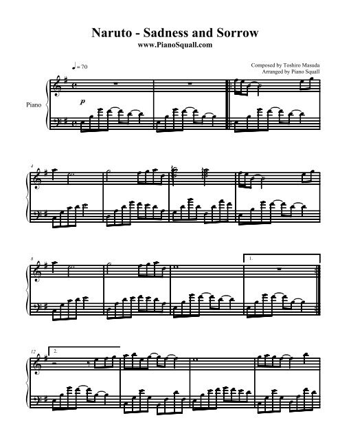 Naruto - Sadness and Sorrow - Piano Squall