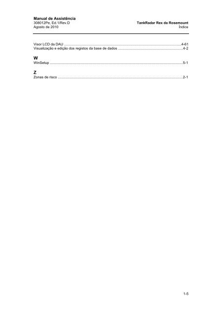 Manual de AssistÃªncia - Rosemount TankRadar