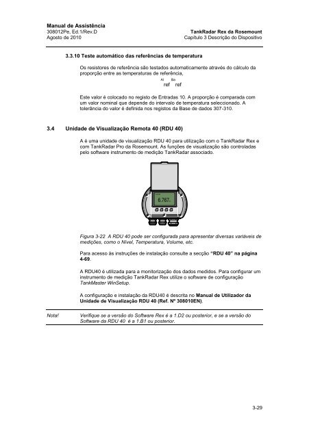 Manual de AssistÃªncia - Rosemount TankRadar