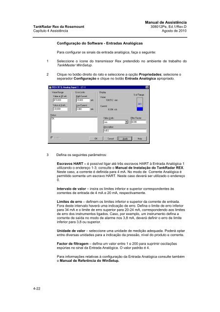 Manual de AssistÃªncia - Rosemount TankRadar