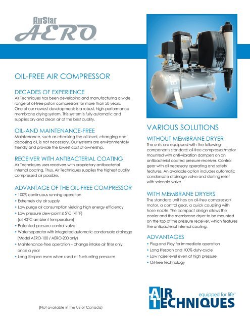 AirStar AERO Oil-Free Compressor - Air Techniques, Inc.