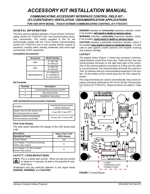 ACCESSORY KIT INSTALLATION MANUAL - UPGNet