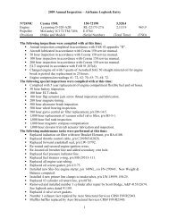 1 2009 Annual Inspection Ã¢Â€Â“ Airframe Logbook Entry ... - Barnstormers