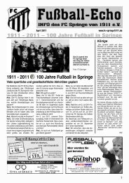 FuÃŸball Echo April 2011 lesen - FC Springe von 1911