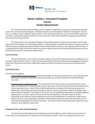 Master Syllabus - Annotated Template Course: Cluster Requirement: