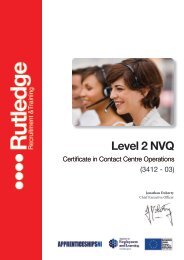 Level 2 NVQ Certificate in Contact Centre Operations - Training