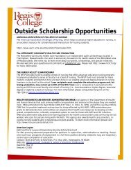 Outside Scholarship Opportunities - Regis College