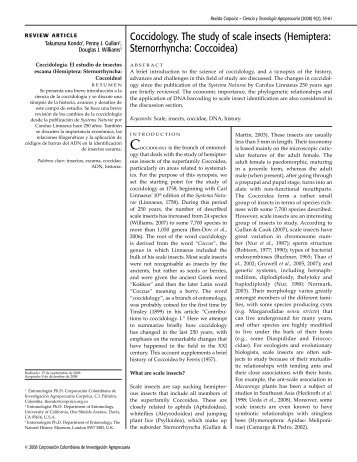 Coccidology. The study of scale insects (Hemiptera: Sternorrhyncha ...