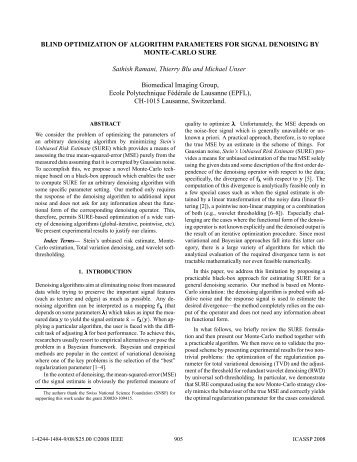 Blind optimization of algorithm parameters for signal ... - IEEE Xplore