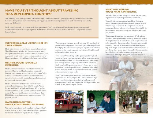 Trips Brochure - Haiti Outreach