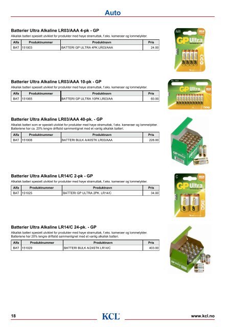 Auto-produkter - Kolberg Caspary Lautom AS