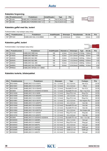 Auto-produkter - Kolberg Caspary Lautom AS