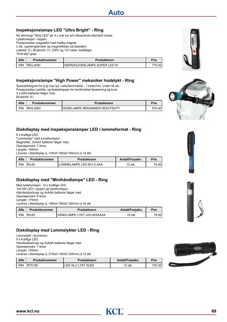 Auto-produkter - Kolberg Caspary Lautom AS