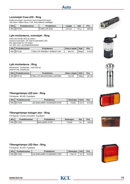 Auto-produkter - Kolberg Caspary Lautom AS