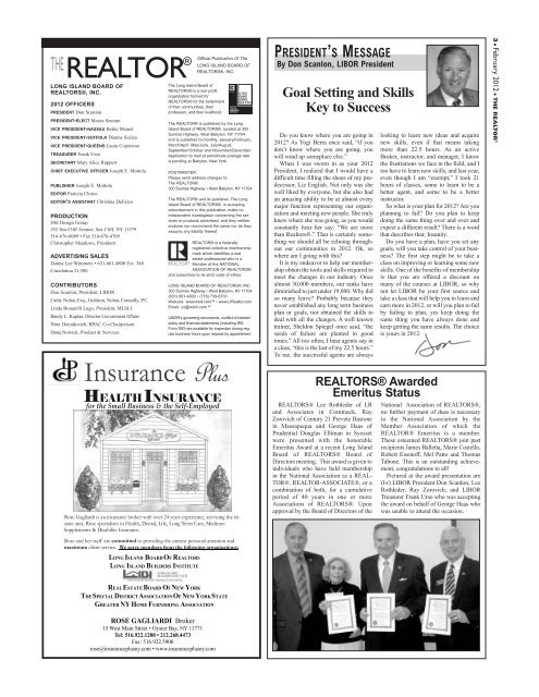 2011 LIBOR Chapter Acknowledgements& 2012 ... - LIRealtor.com