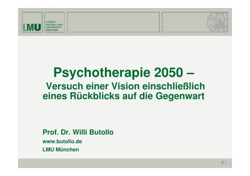 Vortrag Prof. Dr. phil. Willi Butollo - PTK Bayern