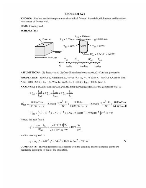 Page 1 PROBLEM 3.1 KNOWN: One-dimensional, plane wall ...