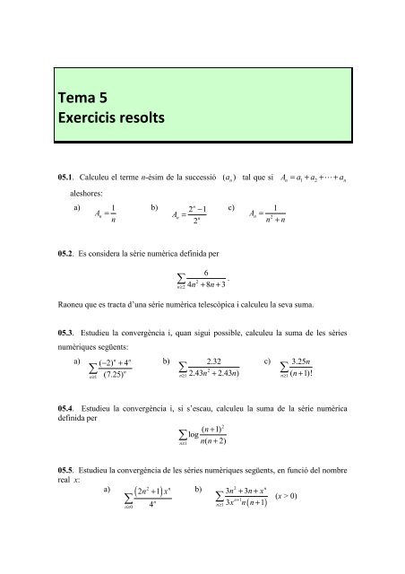 Tema 5 Exercicis resolts