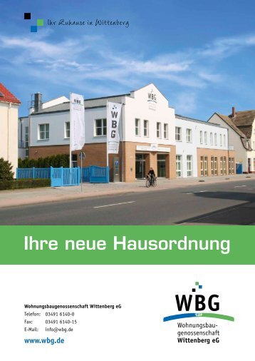 Ihre neue Hausordnung - Wohnungsbaugenossenschaft Wittenberg ...